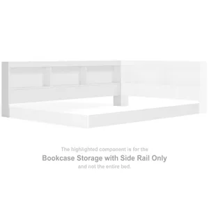 Piperton Bookcase Storage with Side Rail