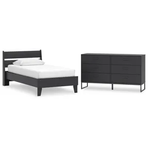 Socalle Twin Panel Platform Bed and Dresser