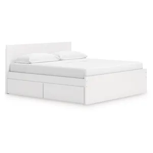 Onita King Panel Platform Bed with 2 Side Storage
