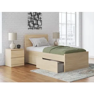 Onita Twin Panel Platform Bed with 1 Side Storage