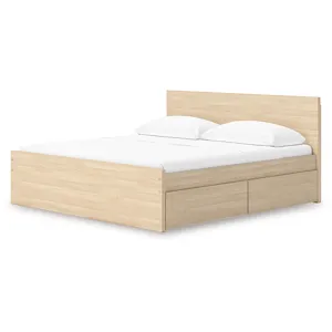 Onita King Panel Platform Bed with 2 Side Storage