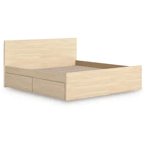 Onita King Panel Platform Bed with 2 Side Storage