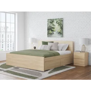 Onita King Panel Platform Bed with 2 Side Storage