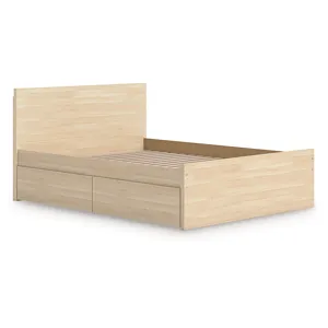 Onita Full Panel Platform Bed with 2 Side Storage