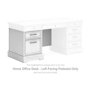 Kanwyn Home Office Desk - Left Facing Pedestal