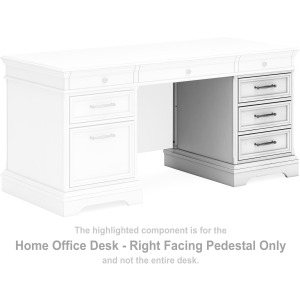 Kanwyn Home Office Desk - Right Facing Pedestal