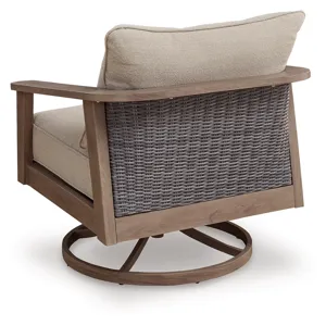 Francis Beach Outdoor Swivel Lounge with Cushion