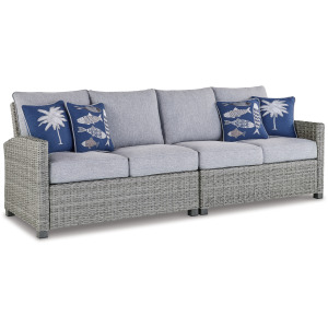 NAPLES BEACH Outdoor Right and Left-arm Facing Loveseat with Cushion (Set of 2)