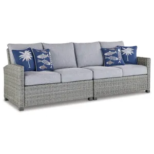 Naples Beach Outdoor Right and Left-arm Facing Loveseat with Cushion (Set of 2)