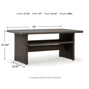 Brook Ranch Outdoor Sofa Sectional, Bench, Lounge Chair and Table