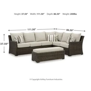 Brook Ranch Outdoor Sofa Sectional, Bench, Lounge Chair and Table