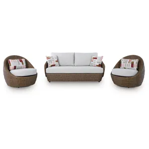 Double Point Outdoor Loveseat/2 Swivel Chairs (Set of 3)