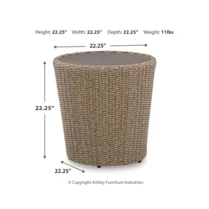 Danson 2 Swivel Lounge Chairs and End Table