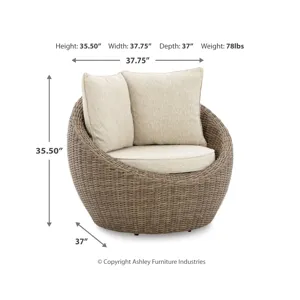 Danson 2 Swivel Lounge Chairs and End Table