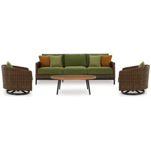 Horizon Hall Outdoor Sofa, 2 Lounge Chairs, Ottoman and Coffee Table