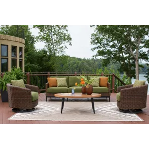 Horizon Hall Outdoor Sofa, 2 Lounge Chairs, Ottoman and Coffee Table