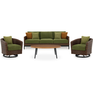 Horizon Hall Outdoor Sofa, 2 Lounge Chairs, Ottoman and Coffee Table