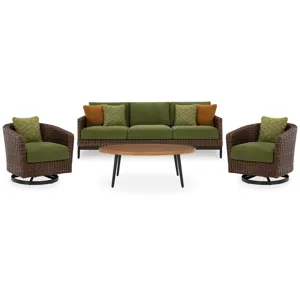 Horizon Hall Outdoor Sofa, 2 Lounge Chairs, Ottoman and Coffee Table