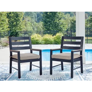 Mabry Shores Outdoor Arm Chair with Cushion (Set of 2)
