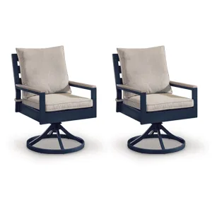 East Beach Outdoor Swivel Chair with Cushion (Set of 2)