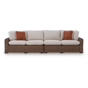 Angel Island Outdoor Right and Left-arm Facing Loveseat with Cushion (Set of 2)