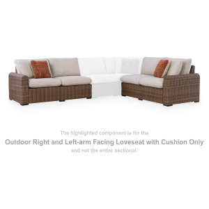 Angel Island Outdoor Right and Left-arm Facing Loveseat with Cushion (Set of 2)