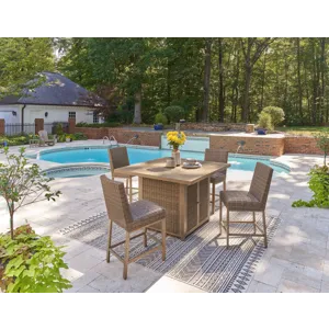 Walton Bridge Outdoor Bar Table and 4 Barstools