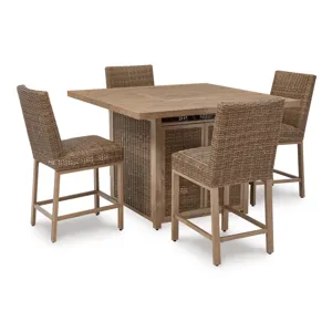 Walton Bridge Outdoor Bar Table and 4 Barstools