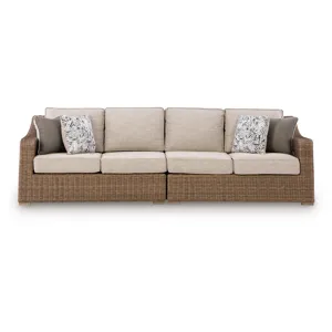 Laguna Heights Outdoor Right and Left-arm Facing Loveseat with Cushion (Set of 2)