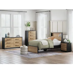 Kozmour Bookcase Complete Bed Frame