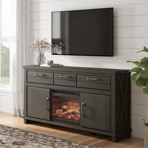 Brazen Valley 71" TV Stand with Electric Fireplace