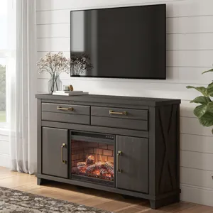 Brazen Valley 60" TV Stand with Electric Fireplace