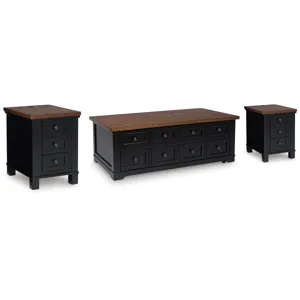 Wildenauer Lift-top Coffee Table and 2 Chairside End Tables