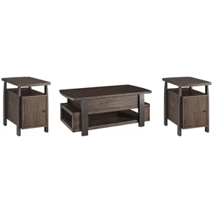 Vailbry Lift-top Coffee Table and 2 Chairside End Tables