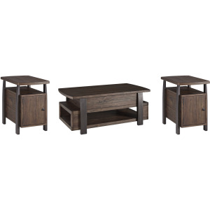 Vailbry Lift-top Coffee Table and 2 Chairside End Tables