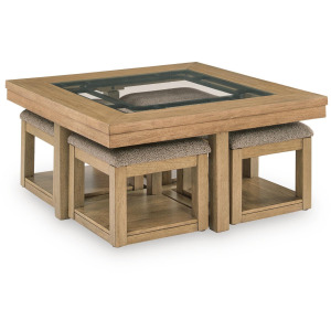 Wittenmyer Coffee Table with 4 Stools (Set of 5)