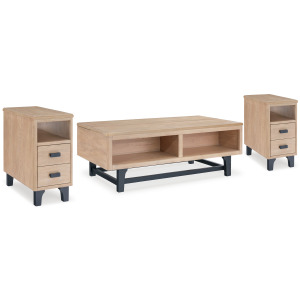 Freslowe Lift-top Coffee Table and 2 Chairside End Tables