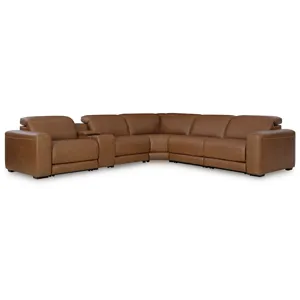 Magic Man 6-Piece Power Reclining Sectional with Console