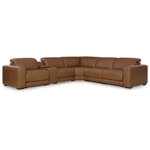 Magic Man 6-Piece Power Reclining Sectional with Console