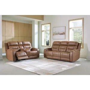 Knightington Power Reclining Sofa and Loveseat with Audio