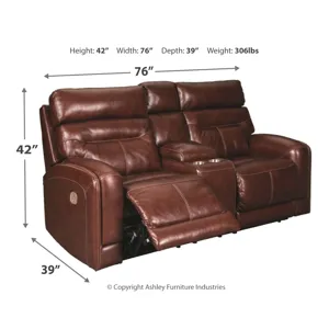 Sessom Power Reclining Loveseat with Console