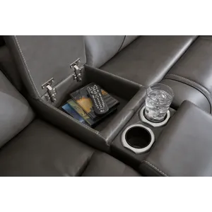 5Z-Harrenhurst 3-Piece Power Reclining Sectional Loveseat with Console