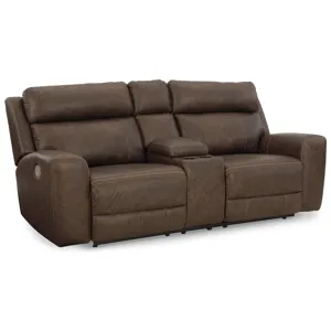 Roman Power Reclining Loveseat with Console