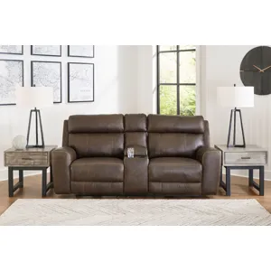 Roman Power Reclining Loveseat with Console
