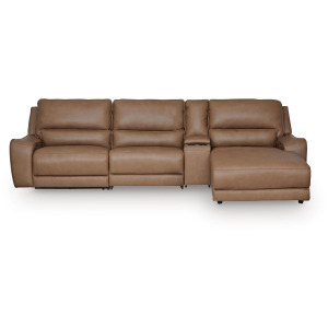 DeepWakes 4-Piece Reclining Sectional with Chaise and Storage Console