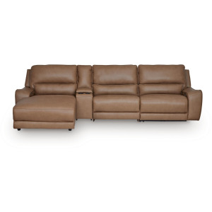 DeepWakes 4-Piece Reclining Sectional with Chaise and Storage Console