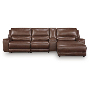 DeepWakes 4-Piece Reclining Sectional with Chaise and Storage Console