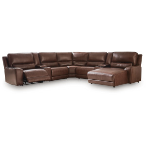 Silverbrooke 7-Piece Reclining Sectional with Chaise and Storage Consoles