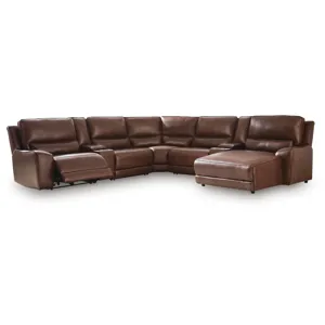 Silverbrooke 7-Piece Reclining Sectional with Chaise and Storage Consoles