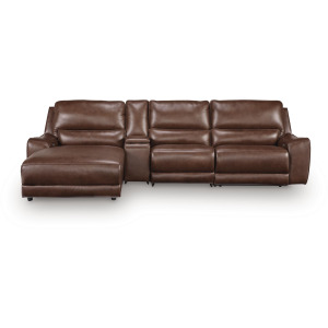 DeepWakes 4-Piece Reclining Sectional with Chaise and Storage Console